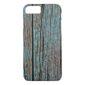 Vervaagde turquoise verf op rustiek hout Case-Mate iPhone case (Achterkant)