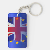 Vervaagde Union Jack boven EU-vlag Sleutelhanger (achterkant)
