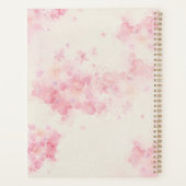 Vervaagde Waterverf bloemenprint met een rood hart Planner (Achterkant)