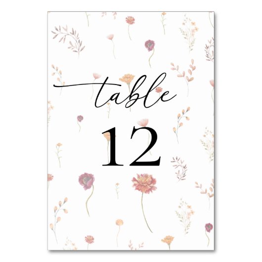 Vervaagde Wildbloemen Transparant Bloemen Herfst B Kaart (Achterkant)