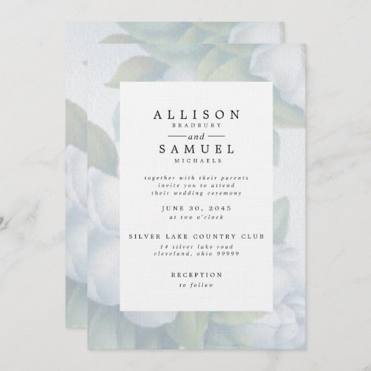 Vervaagde witte hondenbloesems kaart (Voorkant / Achterkant)