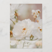 Vervaagde Witte Roos Bloemen Foto Romantische Huwe Menu (Achterkant)