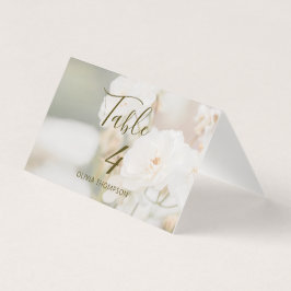 Vervaagde Witte Rozen Foto Trouwtafel Plaats Kaart