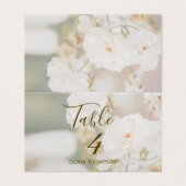 Vervaagde Witte Rozen Foto Trouwtafel Plaats Kaart (Buitenkant ongevouwen)