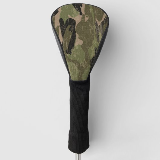 Vervaaide groene camouflage golfheadcover (Voorkant)