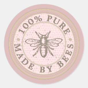 VERVAARDIGD DOOR BEES Heraldic Bee op Roos Gold La Ronde Sticker