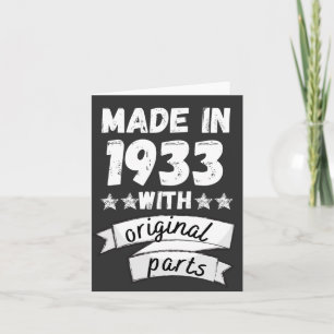 vervaardigd in 1933 met originele onderdelen, notitiekaartje