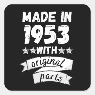 vervaardigd in 1953 met originele onderdelen, vierkante sticker