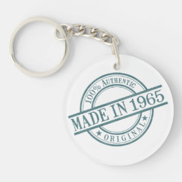 Vervaardigd in 1965 Circular Stamp Style Logo Acry Sleutelhanger