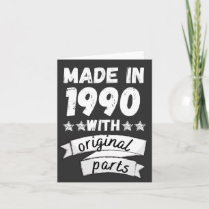 vervaardigd in 1990 met originele onderdelen, notitiekaartje
