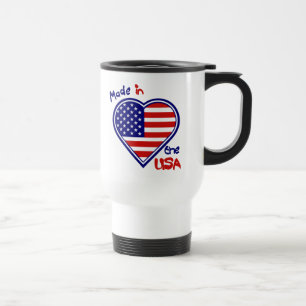 Vervaardigd in de Amerikaanse Heart Flag Travel Mu Reisbeker