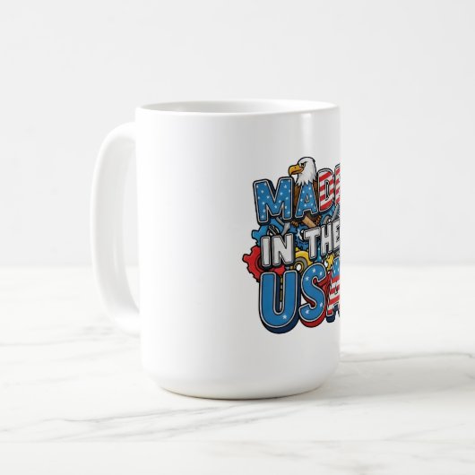 Vervaardigd in de Verenigde Staten Koffiemok (Voorkant links)