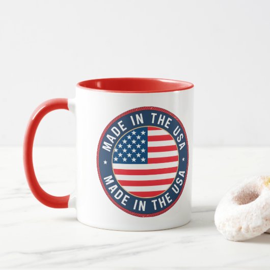 Vervaardigd in de Verenigde Staten Mok (Met donut)