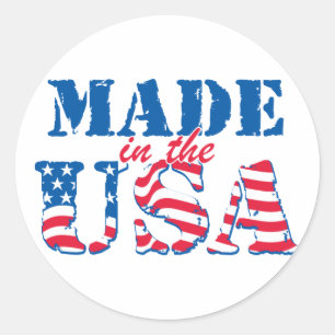 Vervaardigd in de Verenigde Staten Ronde Sticker