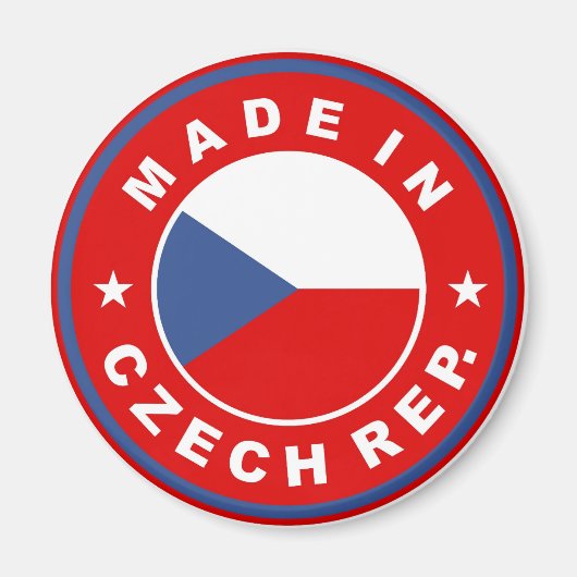 vervaardigd in tsjechië - etiket met de vlag van e magneet (Voorkant)