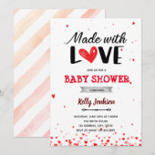 Vervaardigd met baby shower uit liefdeshart kaart (Voorkant / Achterkant)