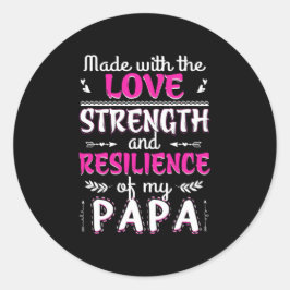 Vervaardigd met de liefdeskracht veerkracht van vu ronde sticker