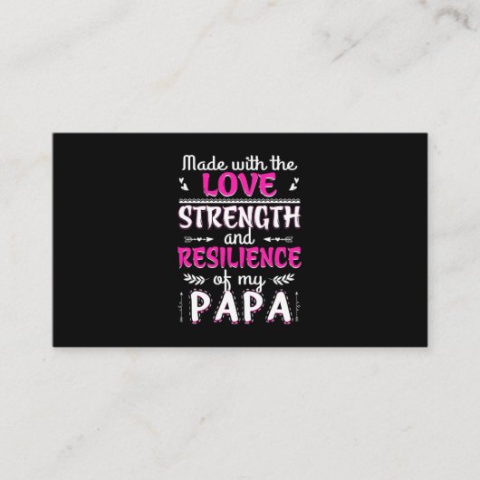 Vervaardigd met de liefdeskracht veerkracht van vu visitekaartje (Voorkant)