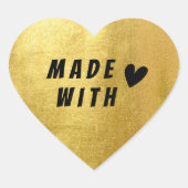 Vervaardigd met Gold Paper Sealing Heart Sticker (Voorkant)