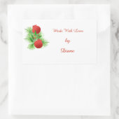 Vervaardigd met kerstcadeaulabel voor liefde rechthoekige sticker (Tas)