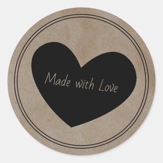 Vervaardigd met label voor handgemaakte Kraft-verp (Voorkant)