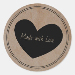 Vervaardigd met label voor handgemaakte Kraft-verp