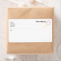 Vervaardigd met label voor liefdeshartverzending