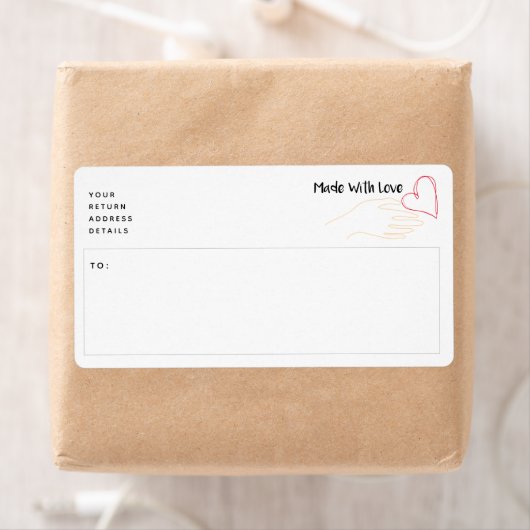 Vervaardigd met label voor liefdeshartverzending (Insitu)