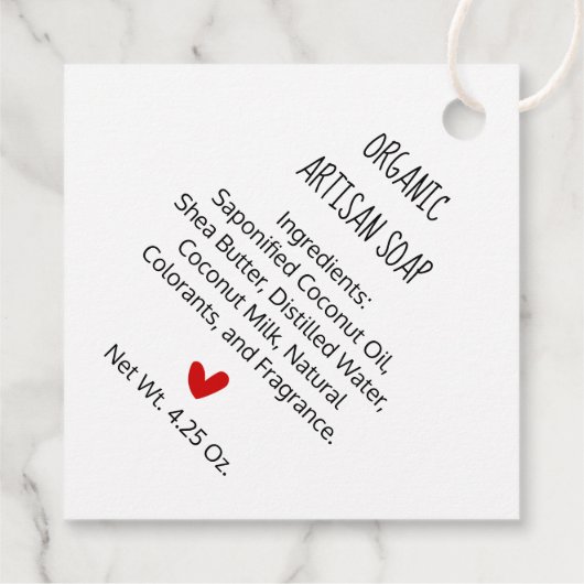 Vervaardigd met Labels met roodhars en met briefje (Achterkant)