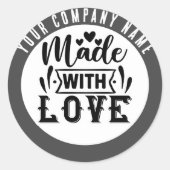 Vervaardigd met Liefde Aangepaste Zaken Ronde Sticker (Voorkant)