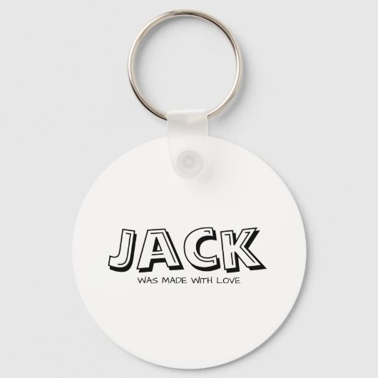 Vervaardigd met liefde wit sleutelhanger (Voorkant)