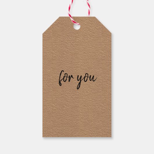 Vervaardigd met liefdeshart op Kraft Paper CadeauL Cadeaulabel (Achterkant)