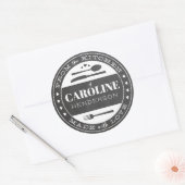 Vervaardigd met liefdeskarton voedselcadeau-ronde- ronde sticker (Envelop)