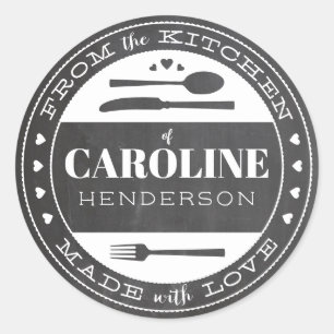 Vervaardigd met liefdeskarton voedselcadeau-ronde- ronde sticker