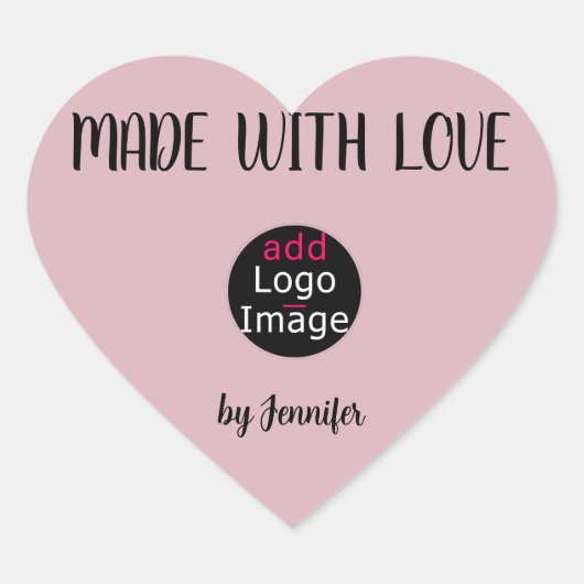 Vervaardigd met Love Professional Custom Dusty Roo Hart Sticker (Voorkant)