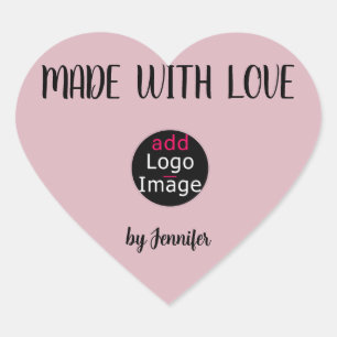 Vervaardigd met Love Professional Custom Dusty Roo Hart Sticker