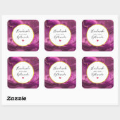 Vervaardigd met Paarse en gouden Abstracte liefdes Vierkante Sticker (Vel)