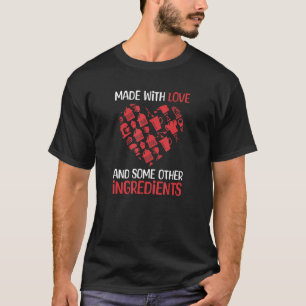 Vervaardigd uit liefde en andere ingrediënten bakk t-shirt