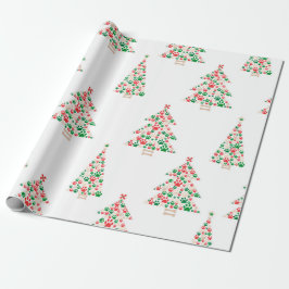 Vervaardigd uit peul met kerstboom cadeaupapier