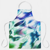 Vervaardiging uit matte metalen, groen tot blauw,  schort (Voorkant)