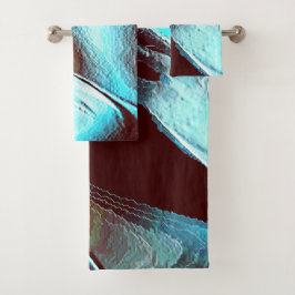 Vervaardiging van matte metalen, in bruin tot cyaa bad handdoek