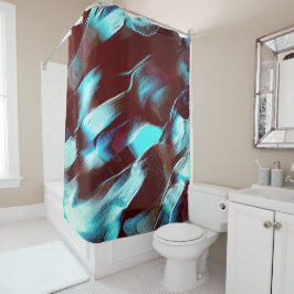 Vervaardiging van matte metalen, in bruin tot cyaa douchegordijn