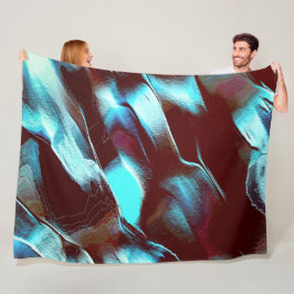 Vervaardiging van matte metalen, in bruin tot cyaa fleece deken