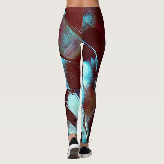 Vervaardiging van matte metalen, in bruin tot cyaa leggings (Achterkant)
