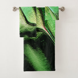 Vervaardiging van steenmetaal, groen en crèmekleur bad handdoek
