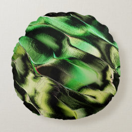 Vervaardiging van steenmetaal, groen en crèmekleur rond kussen