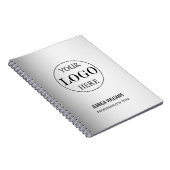 Vervagde grijze achtergrond aangepaste logo bedrij notitieboek (Rechterzijde)