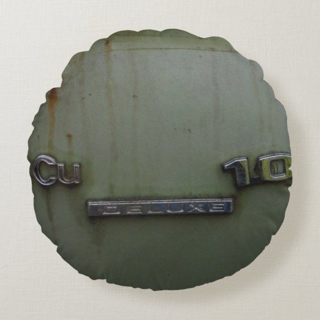 Vervagen antiek groen rond kussen (Voorkant)