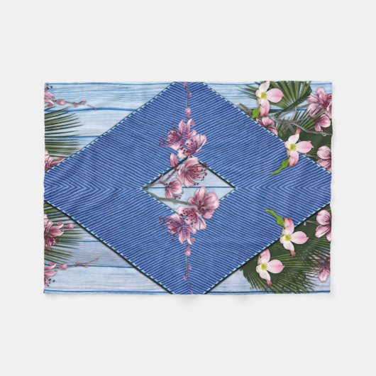 Vervagen en gespannen ruitpatroonblanco mengen fleece deken (Voorkant (Horizontaal))