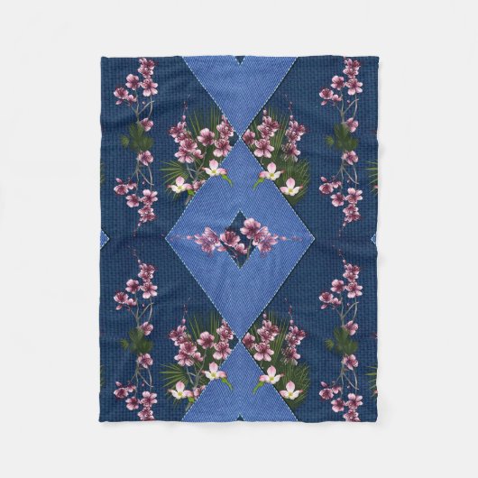 Vervagen en gespannen ruitpatroonblanco mengen fleece deken (Voorkant)